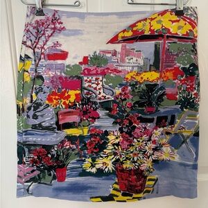 Talbots Floral Patio Wearable Art Aline Skirt